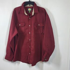 Cabela's Men's Red & Black Button Down Shirt